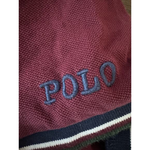 Polo Ralph Lauren Shirt Mens XL Custom Slim Fit Mesh Short Sleeve Burgundy Red - Picture 8 of 8